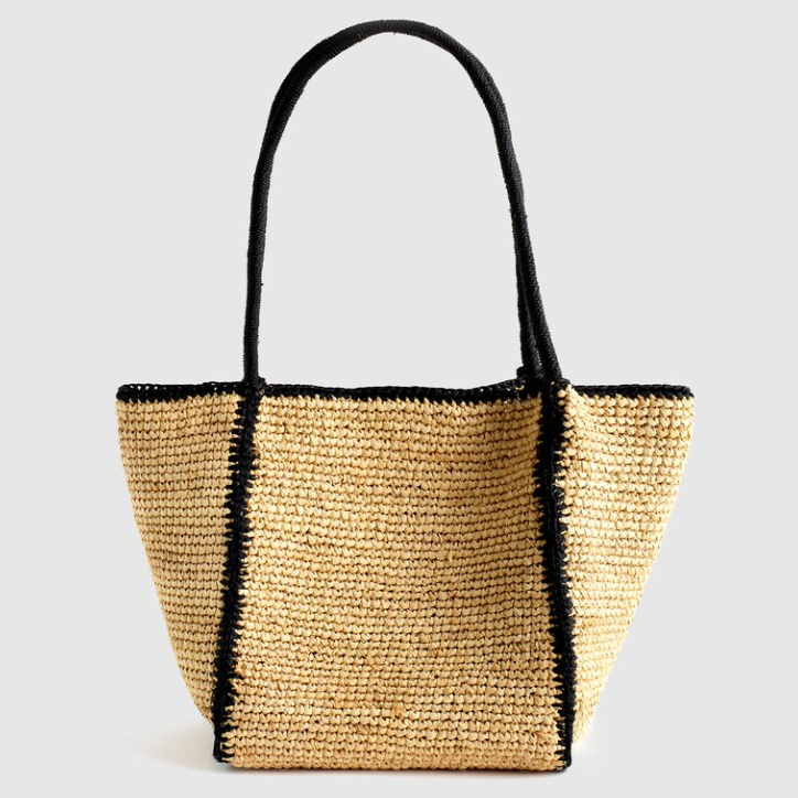 Madewell The Lexington Small Tote Raffia Natural Multi Woven Shoulder Bag