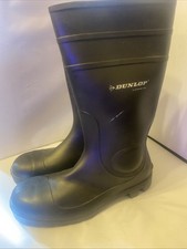 Image of Dunlop Protomaster Full Safety Wellington PVC Waterproof Boots Black Size 11