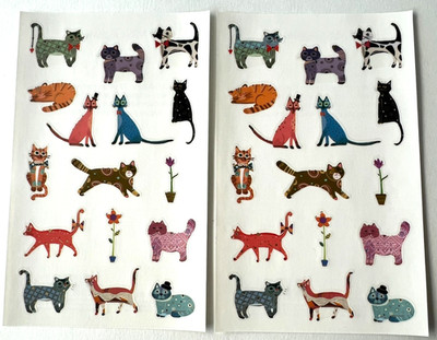Lot of 2 Sheets MRS GROSSMAN S Stickers TURNOWSKY CURIOUS CATS