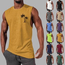 Mens Sport Vest Tank Tops Muscle Gym Fitness Training Bodybuilding T Shirt 36-46
