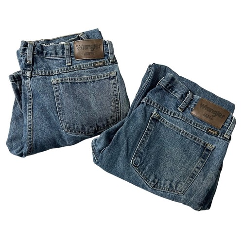 Wrangler (2 Stück) Jeans Herren 34x32 blau Relaxed Fit Straight robust Arbeit *LESEN