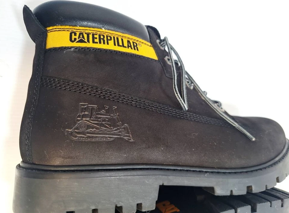 NEW Caterpillar Boys Leather Boots UK size 4 Lace Up Zip Up +Tabs Colorado Style - image 3 of 4