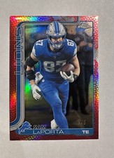 2025 Topps Chrome NFL Sam Laporta #100 Football Red Leather Refractor 5/5 Lions
