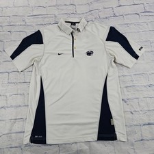 Penn State Nike Polo M Mens White Navy Dri-FIT Nittany Lions NCAA Golf Shirt Y2K