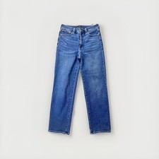 J Crew Stretch Dark Wash Mid Rise Straight Stovepipe Jeans Sz 28