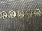FIVE UNCIRCULATED SILVER WASHINGTON QUARTERS FOR ONE MONEY