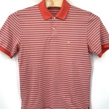 Brooks Brothers Performance Polo Mens M Orange Blue Striped Original Fit Cotton