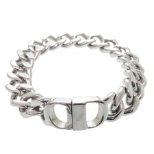AUTHENTIC Dior bracelet Logo Icon Chain Link bracelet Silver Metal