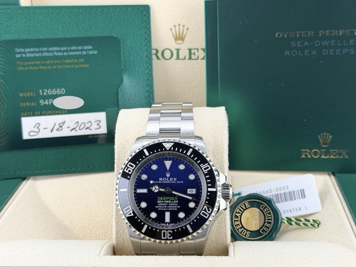 Rolex Sea Dweller Deepsea 126660 44mm James Cameron Blue Dial Steel Box Paper
