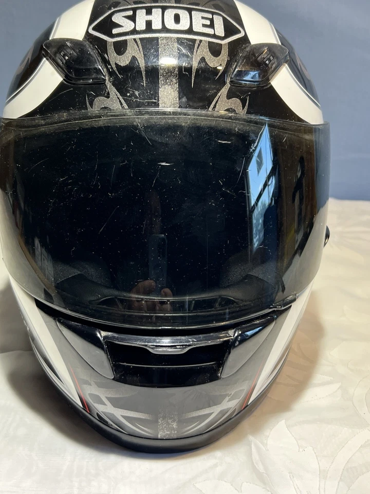 Casco de motocicleta Shoei cara completa - gráfico de llama tribal tamaño mediano (57-58 cm) Foto 4 de 4