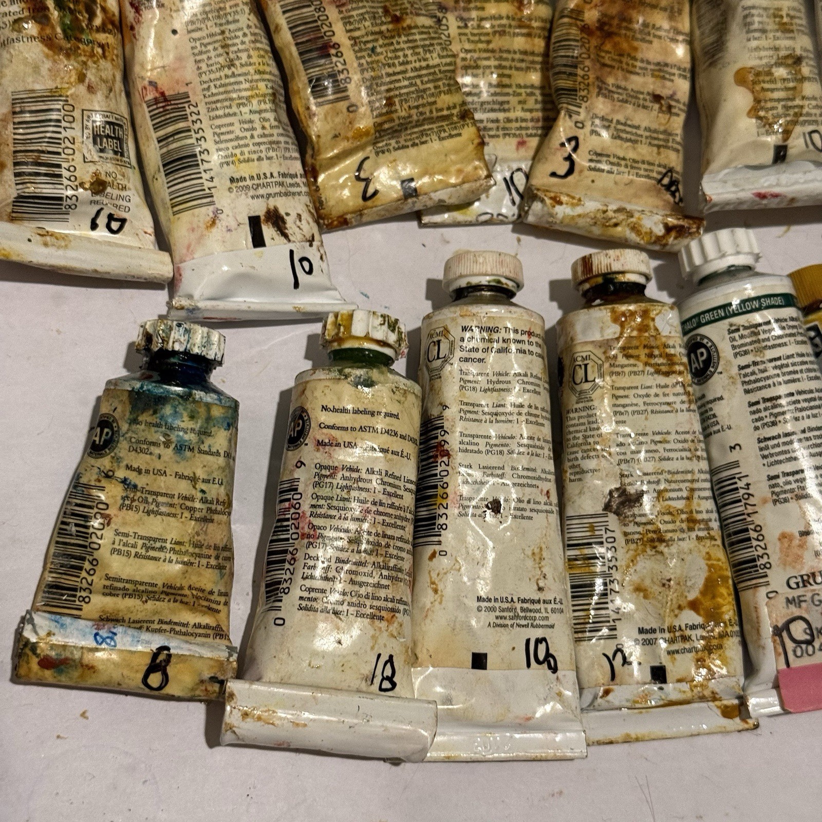 Vintage Grumbacher Gainsborough Winsor & Newton PreTested Oil Paint Lot Of 34