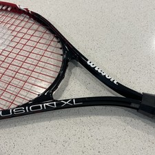 Wilson Fusion XL Tennis Racquet White/Black/Red - 4 3/8" - 3 Grip