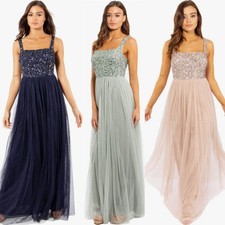 Damen Maxikleid mit Breiten Trägern Abschlus...