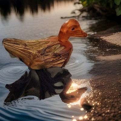 Carved Kens Capps Duck 2009 Cedar Hand Carved Tennessee 