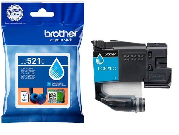 Brother LC-521C Cyan Original Druckerpatrone FüR DCP-J 1313 Dw Blau-image
