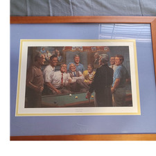 Andy Thomas Callin' The Red Framed Matted Art Print Men Billiards Realism