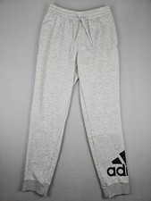 Adidas Men's Essentials French Terry Tapered Cuff Logo Pant Medium Gray GK8978