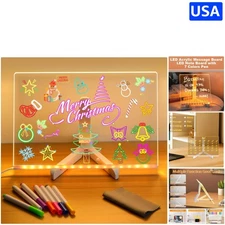 Portable Lighted Dry Erase Board - 5.9in Acrylic Message Board for Students