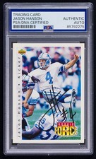 Jason Hanson Signed 1992 Upper Deck Rookie Card #411 (PSA) Detroit Lions Auto. rookie card picture
