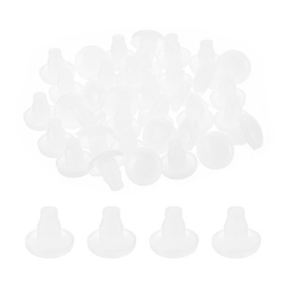 56Pcs 7mm/0.28'' Glass Table Top Bumpers with Stem Fits 1/4Inch Hole White
