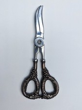 Sterling Silver & Stainless Grape Vine Shears, Vintage, Italy, 6.25" length