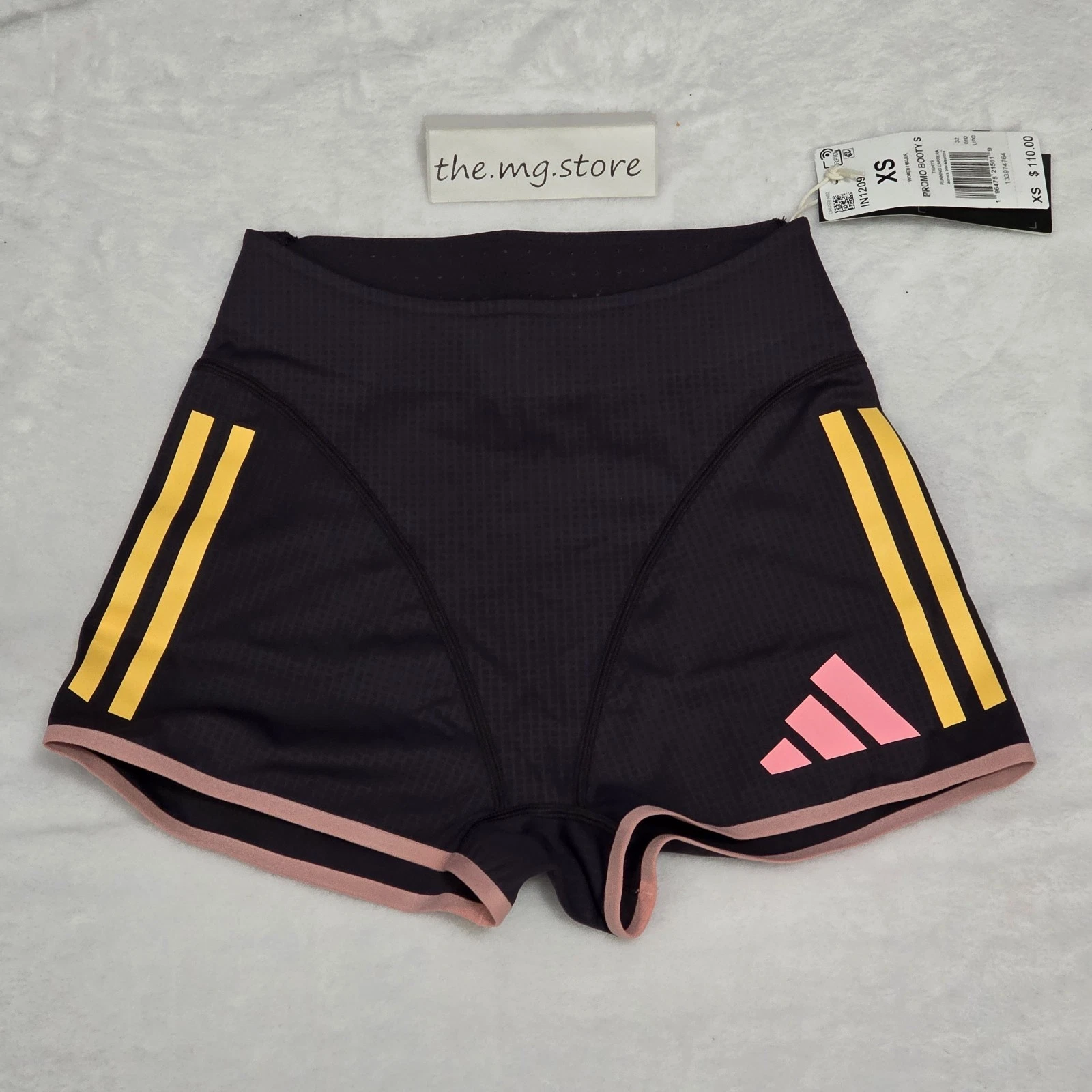 Adidas Adizero Promo Running Booty tights Aurora Black Shorts Women Sz XS IN1209