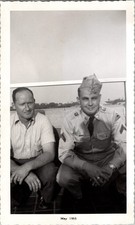 Vintage 1955 Photo US Army Soldier Civilian Man Portrait Black White