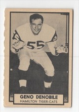 1962 Topps CFL Geno DeNobile novato Hamilton Tiger-Cats #61