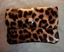 Portemonnaie Geldbörse Echt Leder  Leo goldfarben  braun schwarz metallic  ITALY