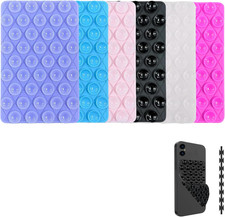6-Pack Silicone Double-Sided Suction Phone Mount, Hands-Free Grip Stand