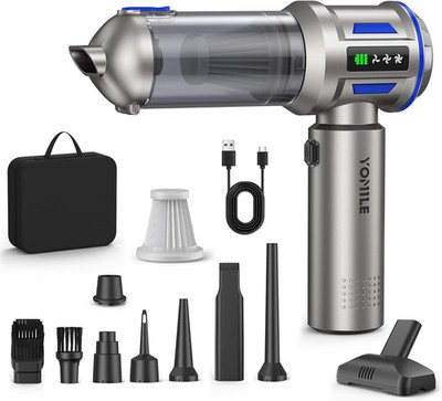 Yomile Mini Vacuum Cleaner, 2 in 1 27000PA Brushless Car Vacuum Air Duster 9000m