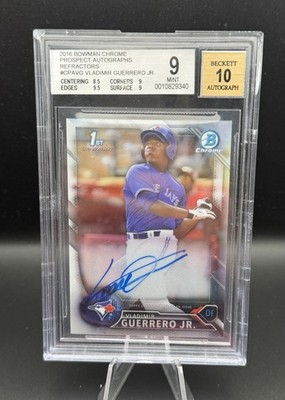 2016 Bowman Chrome Vladimir Guerrero Jr 1st Refractor Auto /499 BGS 9