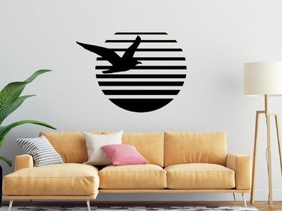 Sonne Möwe Wandaufkleber Auto Aufkleber Sonnenuntergang Van Sonnenaufgang Wild Sea Life Tiere Kunst