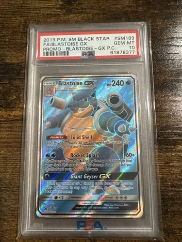2019 POKEMON SM BLACK STAR PROMO #SM189 FULL ART BLASTOISE GX PSA 10 GEM MINT