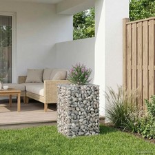 Gabion Raised Bed Silver 50 x 50 x 80 cm Galvanised Steel vidaXL