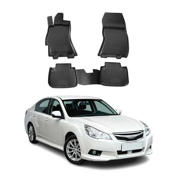 Omac Gummimatten FußMatten FüR Subaru Legacy 2009-2014 TPE Automatten Schwarz 4X-image