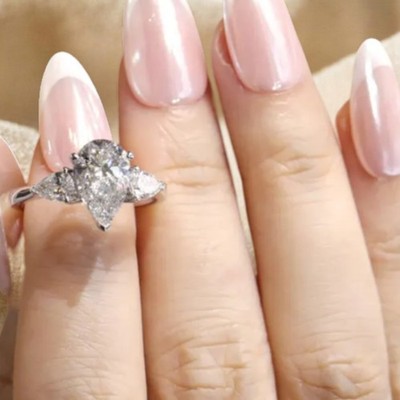 950 Platin Diamant Verlobungsring IGI-zertifiziert Laborgefertigt 2,40 ct Bir...