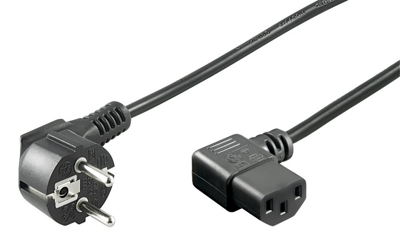 Goobay Cable de Alimentacion para CPU Acodado CEE7/C13 3m Negro - Imagen 2