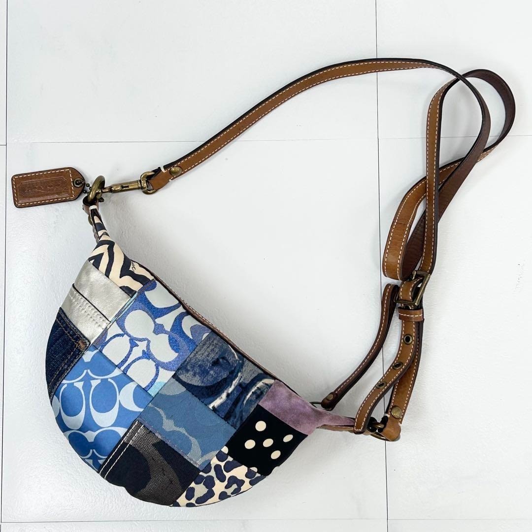 Near Mint COACH 10819 Denim Patchwork Shoulder Ba… - image 2