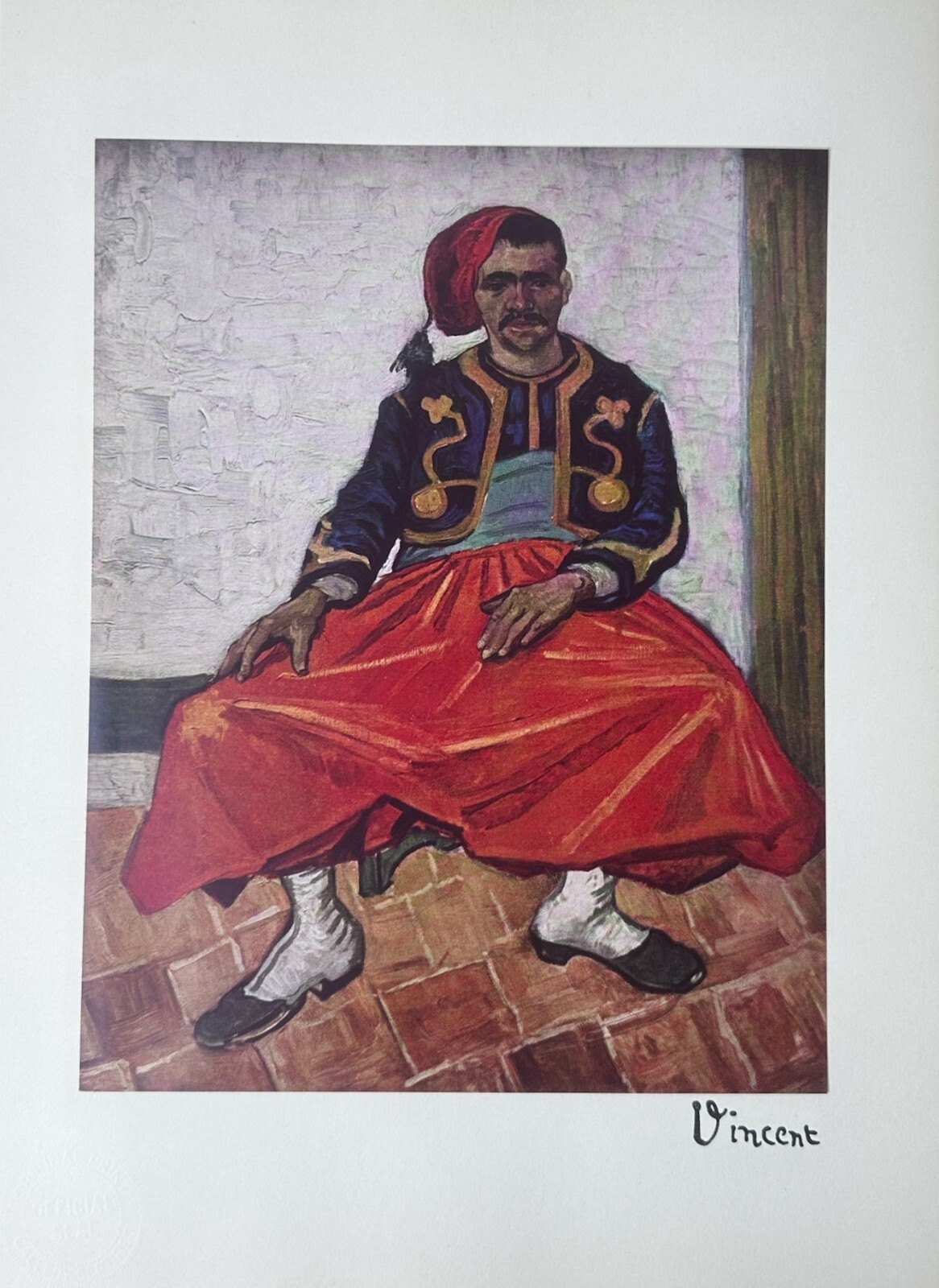Vincent Van Gogh - The Zouave ( 1888, Arles) - Vintage Limited Edition Art Print thumbnail 2