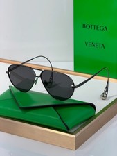 Bottega Veneta BV1437S Sunglasses Black Aviator Dark Grey Lens 64  12-185