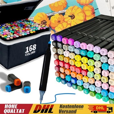 168 Farben Marker Stifte - Filzstifte Set - Permanenter Marker - Twin Tip Marker