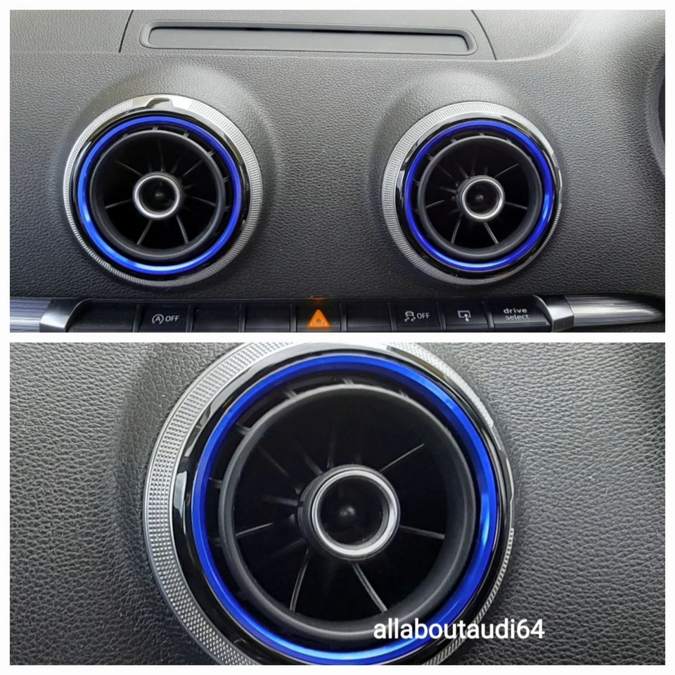 Anillos de ventilación de aire azules para Audi A3 S3 RS3 8v para A3/S3/RS3 2012-20 Foto 3 de 4