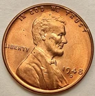 1948-D  Uncirculated BU Red RD - Lincoln Wheat Cent  ~ B836