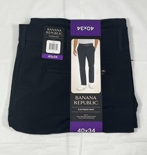 Banana Republic Performance Pant, Slim Fit, Zip Pockets, Men's 40x34, Black, NEW