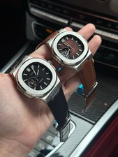 Open Heart Lether Band Seiko Nautilus Mod Bro...