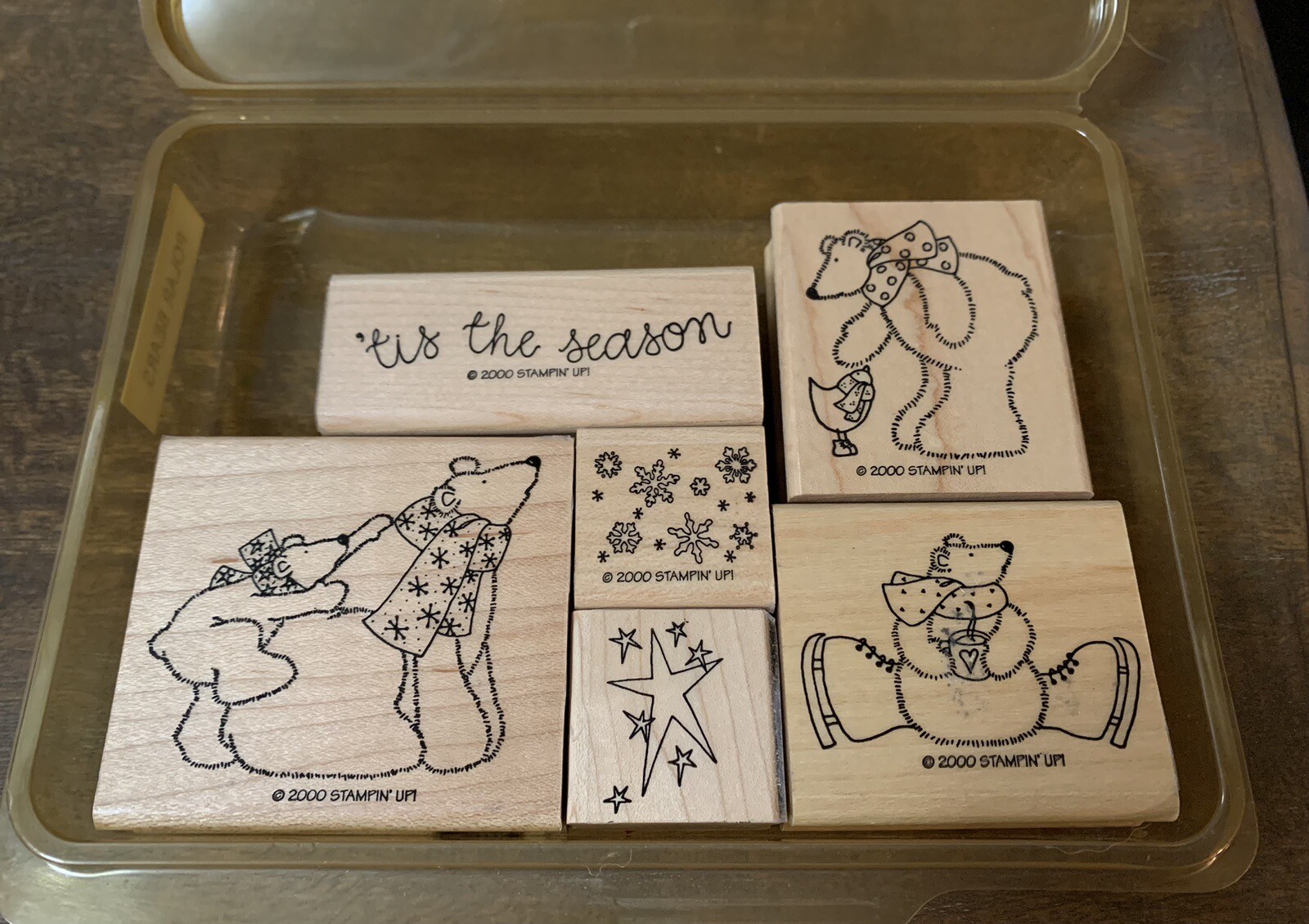 Stampin up Polar Bear Rubber Wooden Stamp Set Of 6 2000 Tis The Season ...
