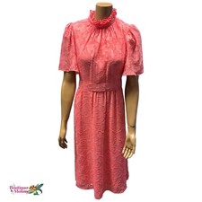 Maia Pink Blouson Dress Ruffle Neckline Butterfly Sleeves Size 2 Women