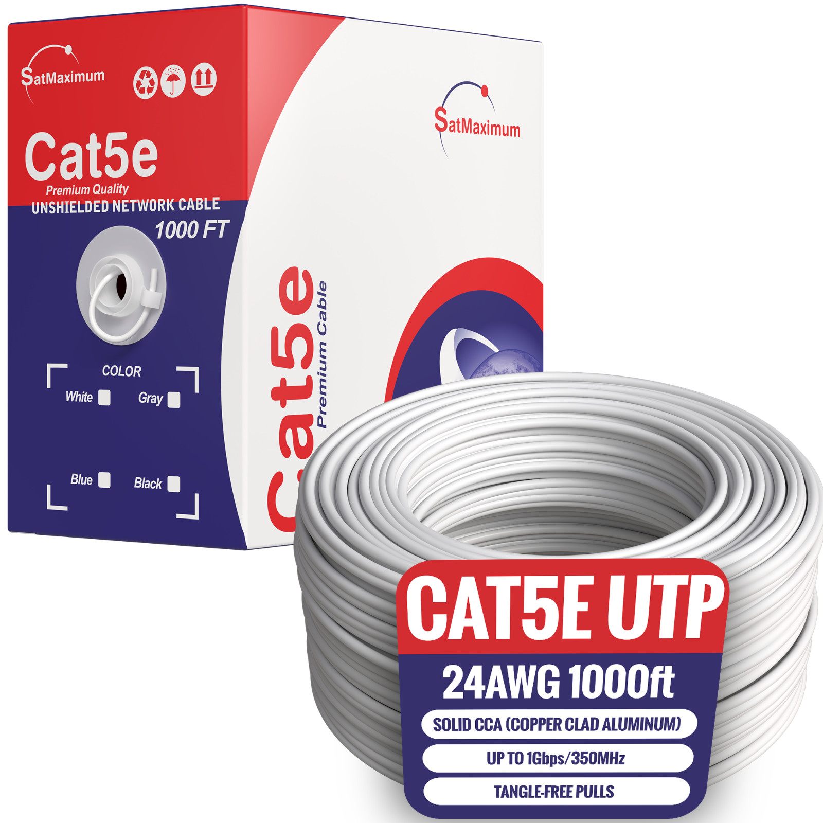 500ft CAT5e or CAT6 Ethernet Cable Professional Network UTP CCA High Speed