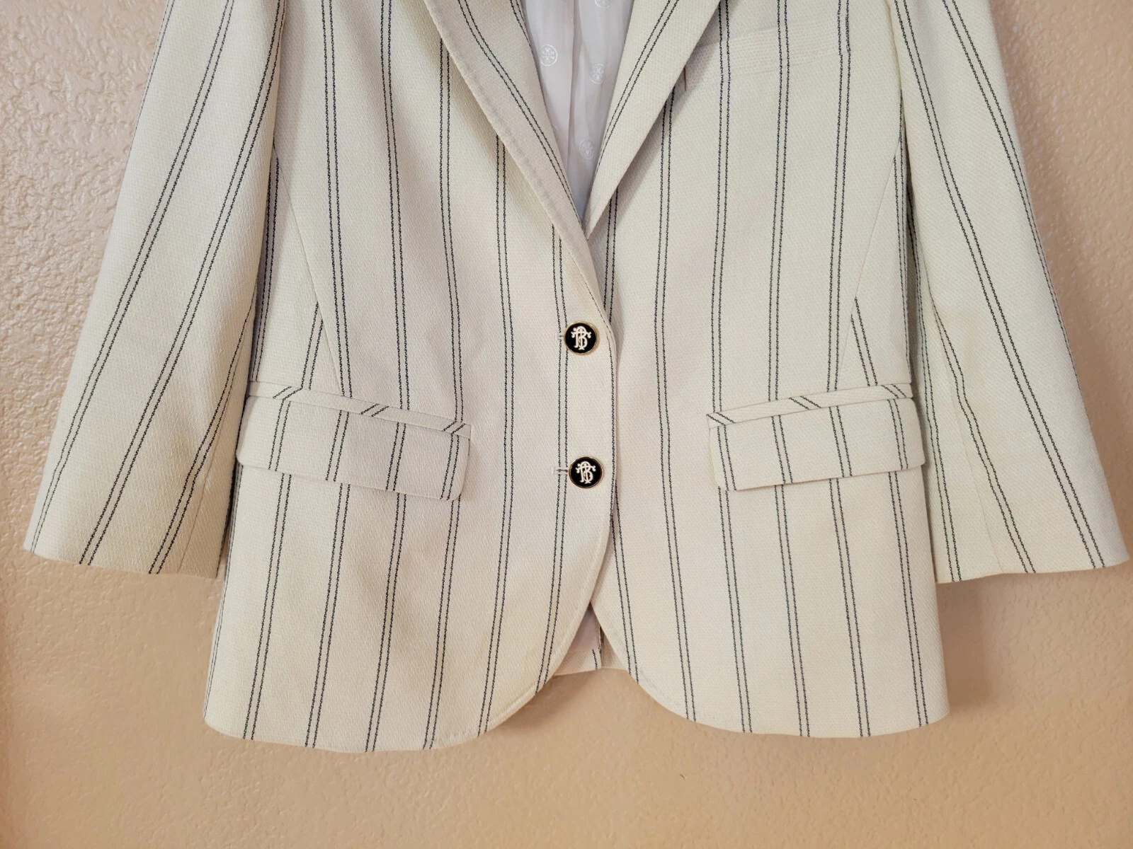 Giacca blazer a righe TORY BURCH Penny taglia 6 collezione A Runway & A Tory Fave